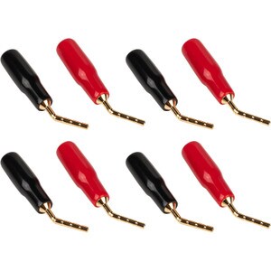 Main product image for Gold Speaker Wire Pins Angled 45 Degrees Black and Re091-302